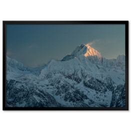 Plakat w ramie Gerlach, najwyższy szczyt Tatr zimą