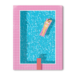 Obraz na płótnie Kobieta w bikini w basenie - ilustracja