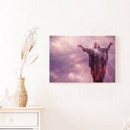 Jezus Chrystus na tle fioletowego nieba