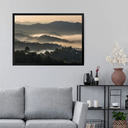 Obraz w ramie Las we mgle na górzystym terenie, Tajlandia