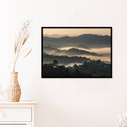 Plakat w ramie Las we mgle na górzystym terenie, Tajlandia