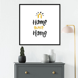 Plakat w ramie Typografia do salonu - "Dom, kochany dom"