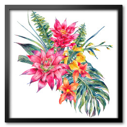 Tropikalne kwiaty w intensywnych kolorach - bukiet
