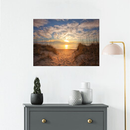 Plakat Wschód słońca w pobliżu plaży