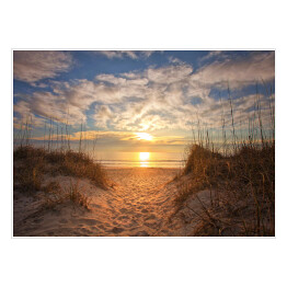 Plakat Wschód słońca w pobliżu plaży