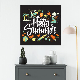 Plakat samoprzylepny "Witaj, lato" - ilustracja z letnimi motywami