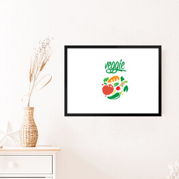 Logo wegańskie - ilustracja z warzywami