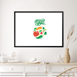 Logo wegańskie - ilustracja z warzywami