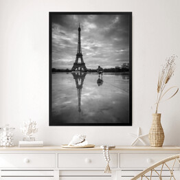Obraz w ramie Spacer po Paryżu. Widok na Wieżę Eiffla z Trocadero