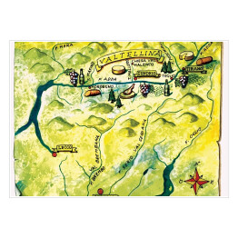 Plakat Mapa lokalnej gastronomii - Valtellina