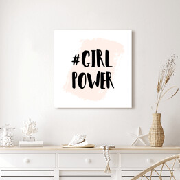 Obraz na płótnie "Siła dziewczyn" - typografia z czarnym napisem