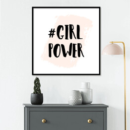 Plakat w ramie "Siła dziewczyn" - typografia z czarnym napisem