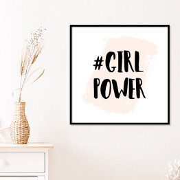 Plakat w ramie "Siła dziewczyn" - typografia z czarnym napisem