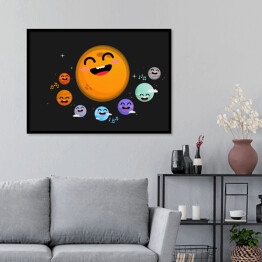 Plakat w ramie Uśmiechnięte elementy Układu Słonecznego