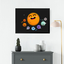Obraz w ramie Uśmiechnięte elementy Układu Słonecznego