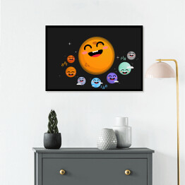 Plakat w ramie Uśmiechnięte elementy Układu Słonecznego