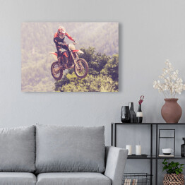 Obraz na płótnie Skok na motocyklu
