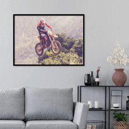 Plakat w ramie Skok na motocyklu