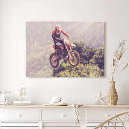 Obraz na płótnie Skok na motocyklu