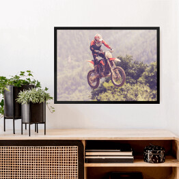 Obraz w ramie Skok na motocyklu