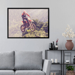 Obraz w ramie Skok na motocyklu