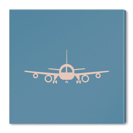 Obraz na płótnie Rysunek samolotu pasażerskiego na niebieskim tle
