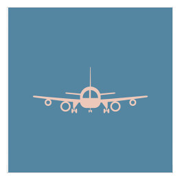 Plakat samoprzylepny Rysunek samolotu pasażerskiego na niebieskim tle
