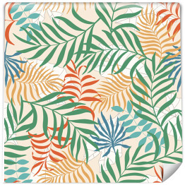 Tapeta samoprzylepna w rolce Kolorowe liście palmy na jasnym tle