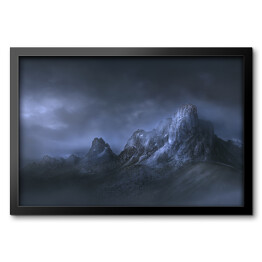 Obraz w ramie Przełęcz wysoka w mglistą pogodę