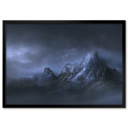 Plakat w ramie Przełęcz wysoka w mglistą pogodę
