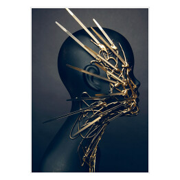 Plakat samoprzylepny Abstrakcyjna złota maska
