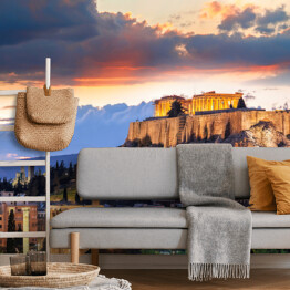 Fototapeta winylowa zmywalna Akropol z Partenonem w Atenach o zmierzchu