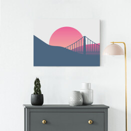 Obraz na płótnie San Francisco - zachód słońca - ilustracja