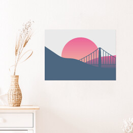 Plakat San Francisco - zachód słońca - ilustracja