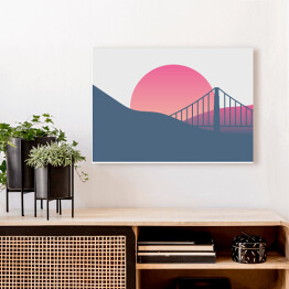 Obraz na płótnie San Francisco - zachód słońca - ilustracja