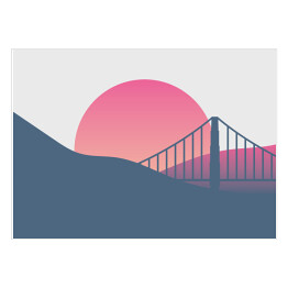 Plakat San Francisco - zachód słońca - ilustracja