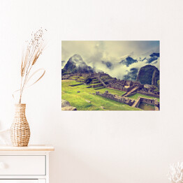 Plakat samoprzylepny Machu Picchu wiosną, Peru