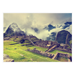 Plakat samoprzylepny Machu Picchu wiosną, Peru