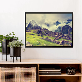Obraz w ramie Machu Picchu wiosną, Peru