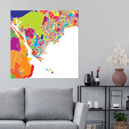 Plakat samoprzylepny Kolorowa mapa Panamy
