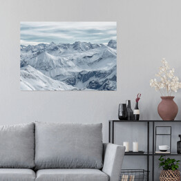Plakat Duży panoramiczny widok Góry Nebelhorn, Alpy Bawarskie, Oberstdorf, Niemcy