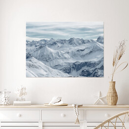 Plakat Duży panoramiczny widok Góry Nebelhorn, Alpy Bawarskie, Oberstdorf, Niemcy
