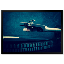 Plakat w ramie Winyl na gramofonie - ciemna ilustracja