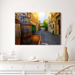 Obraz na płótnie Włoska uliczka w Trastevere w Rzymie
