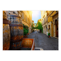 Plakat samoprzylepny Włoska uliczka w Trastevere w Rzymie
