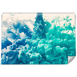 Fototapeta winylowa zmywalna Błękitny barwnik rozprzestrzeniający się w bezbarwnym płynie