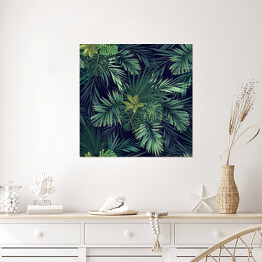 Plakat samoprzylepny Kompozycje z tropikalnych liści