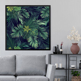 Obraz w ramie Kompozycje z tropikalnych liści