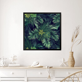 Obraz w ramie Kompozycje z tropikalnych liści