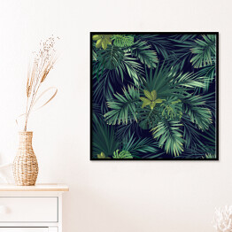 Plakat w ramie Kompozycje z tropikalnych liści